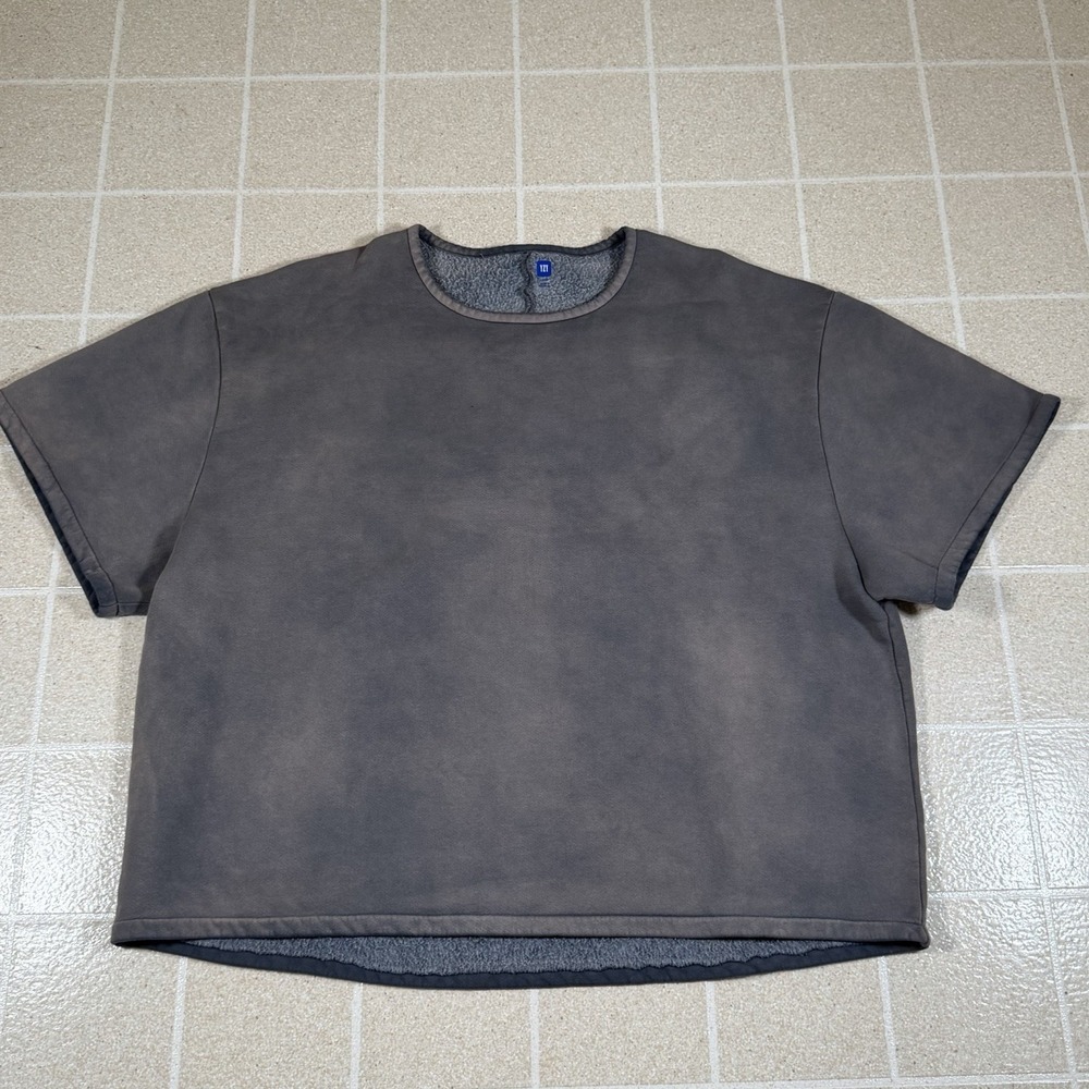Yeezy YZY x Gap Men's Large Yoke Oversized Boxy T-Shirt Fleece Gray Kanye West